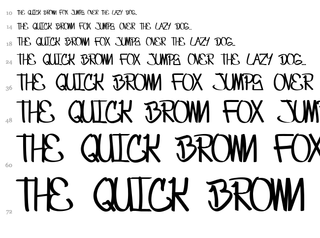 Craze One's first font font waterfall